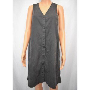 Gap Khakis Gray Button Up Jumper Dress Women's XS Pockets 90s Artsy Lagenlook